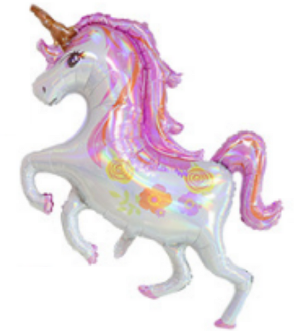 타이탄 유니콘 이벤트 프리미엄 파티 풍선, 라지 홀로그램QQ스탠딩 유니콘, 1개