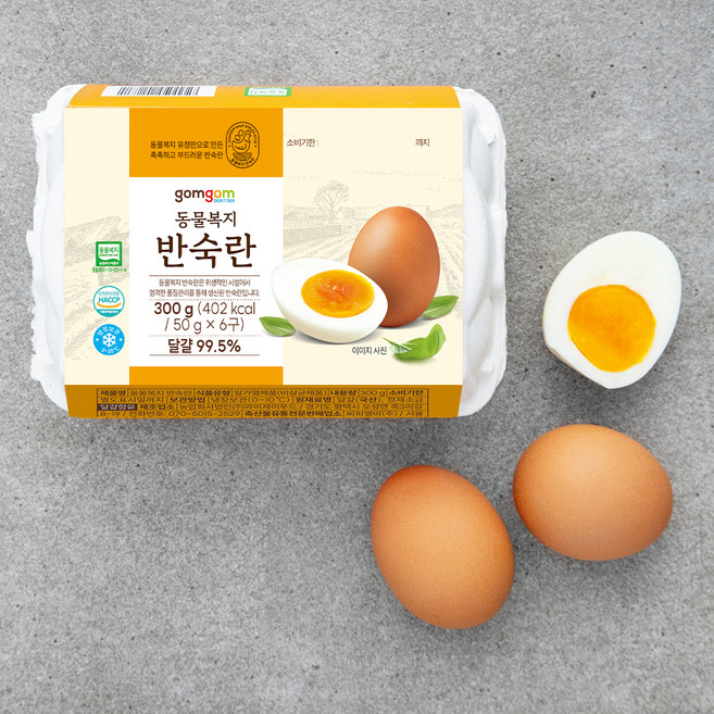 곰곰 동물복지 반숙란 (냉장), 6구, 1개