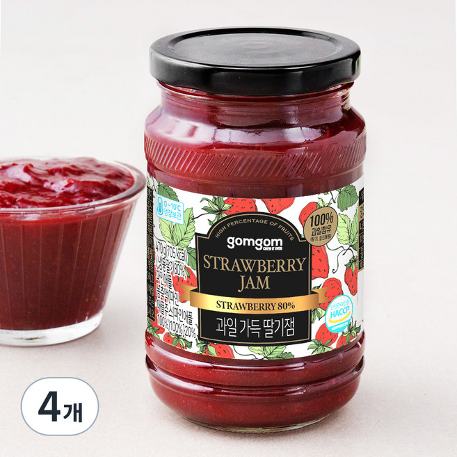 곰곰 과일가득 딸기잼, 470g, 4개