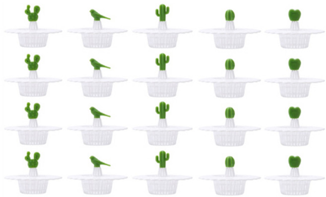 선인장 화장실 세면대막힘방지 욕조 거름망 5종 세트, 4세트, 화이트