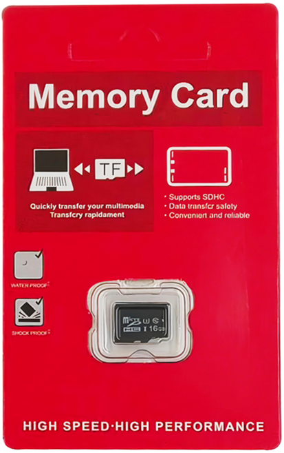 MicroSD記憶卡 高速高效能 防水防震 快速傳輸多媒體文件, 16GB, 1個