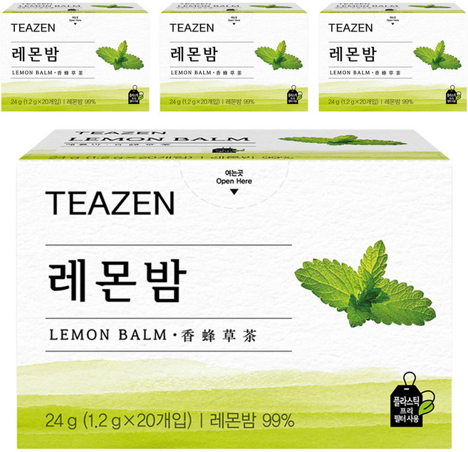 TEAZEN 茶禪 檸檬香蜂草茶茶包, 1.2g, 20包, 4盒