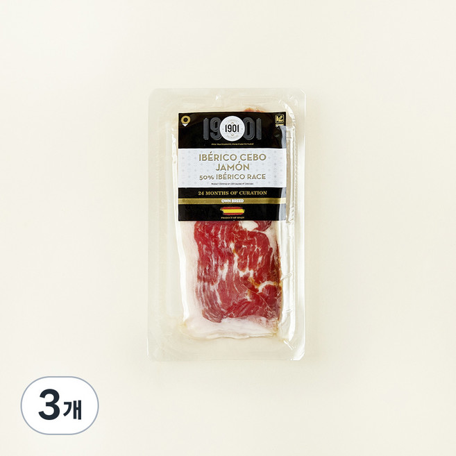 1901 이베리코 세보 하몽 슬라이스, 100g, 3개