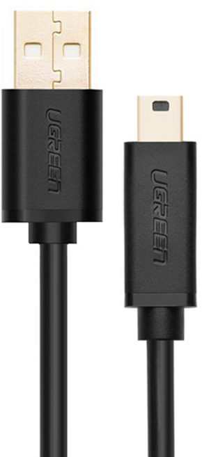 UGREEN 綠聯 USB-A-Mini USB傳輸線, 1m, 黑色, 1條