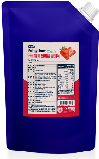 오붐 딸기 펄피잼 클래식, 1kg, 1개