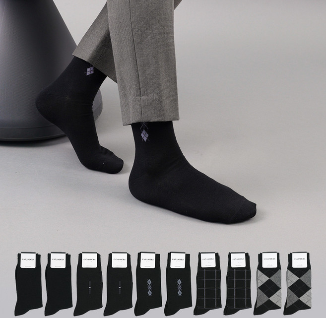 가나양말 남성용 신사 정장양말 10켤레 세트