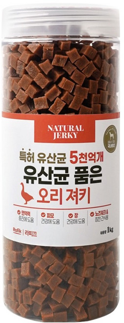 라피끄 강아지 유산균 품은 져키, 오리, 1kg, 1개