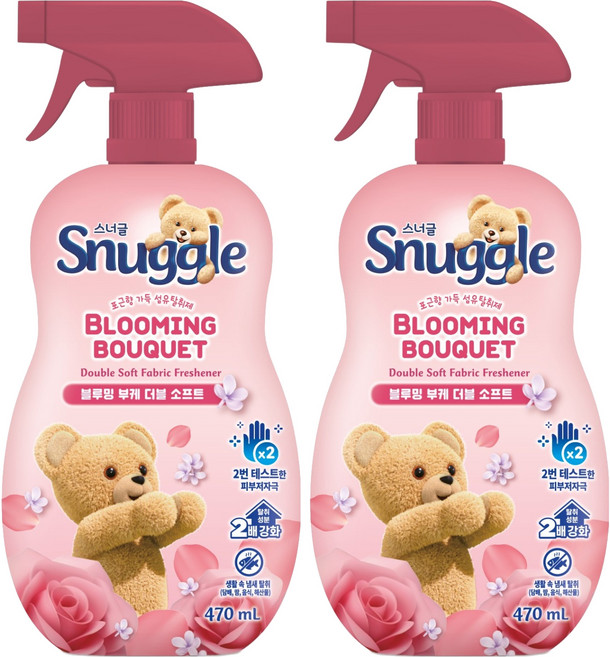 스너글 블루밍 부케 더블 소프트 섬유탈취제 본품, 470ml, 2개