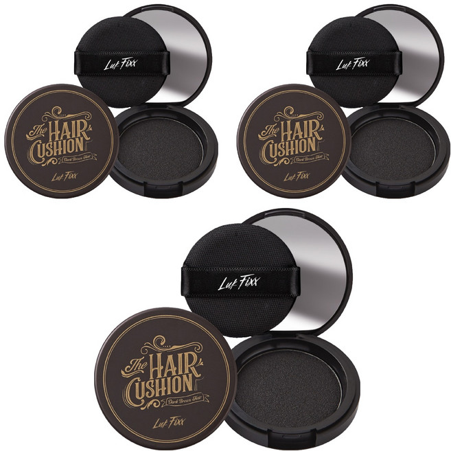 룩픽스 더헤어 쿠션 7.5g, 3개, 다크브라운