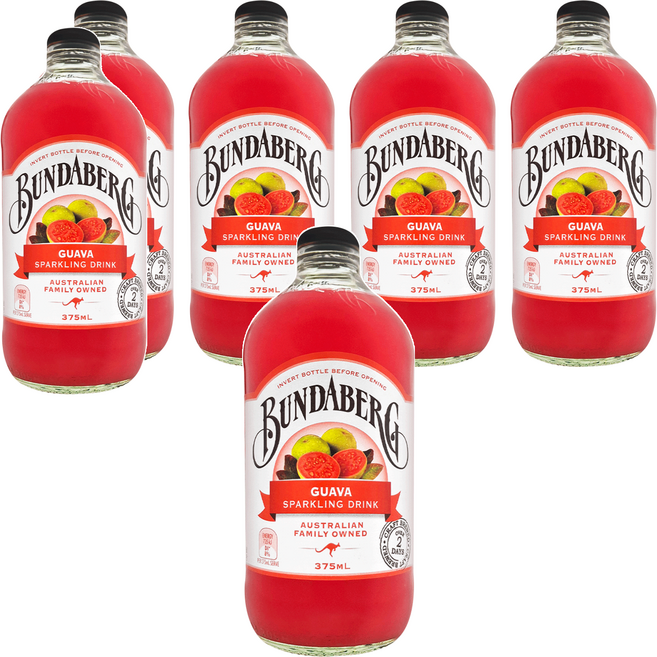 BUNDABERG 賓德寶 紅心芭樂風味氣泡飲, 375ml, 6瓶