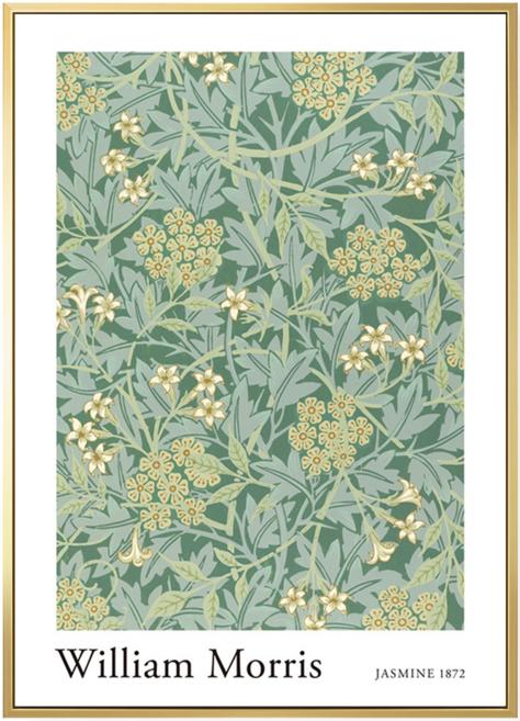 BOLUO GALLERY 菠蘿選畫所 William Morris 茉莉花 掛畫 BFSP3410G, 金色框