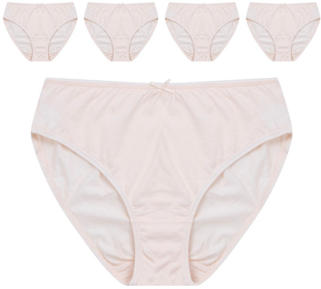 BASE ALPHA ESSENTIALS 女性用40支純棉無螢光中腰內褲 5件組, 杏色