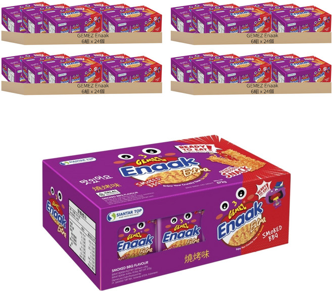 GEMEZ Enaak 韓式小雞麵 燒烤味 24包, 24盒, 672g