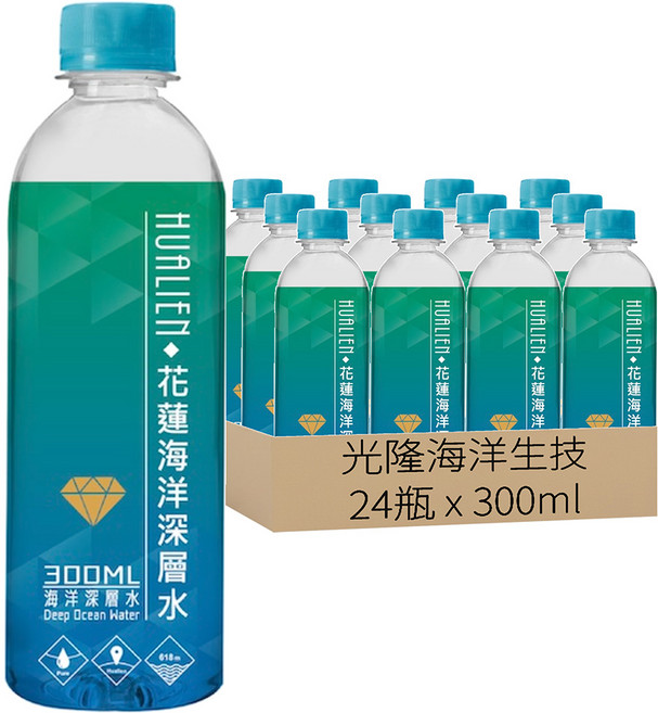 光隆海洋生技 花蓮七星潭海洋深層水, 300ml, 24瓶