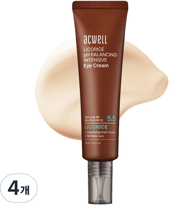 아크웰 감초수 피에이치 밸런싱 인텐시브 아이크림, 30ml, 4개 - 쿠팡