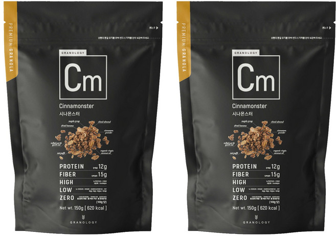 그라놀로지 시나몬스터 그래놀라 시리얼, 150g, 2개