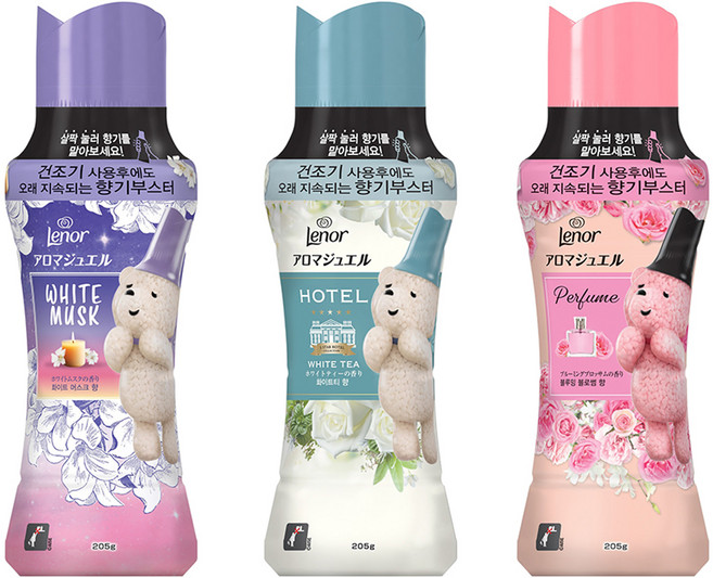 레노아 향기부스터 화이트머스크 205g + 화이트티 205g + 블루밍블라썸 205g 본품, 1세트