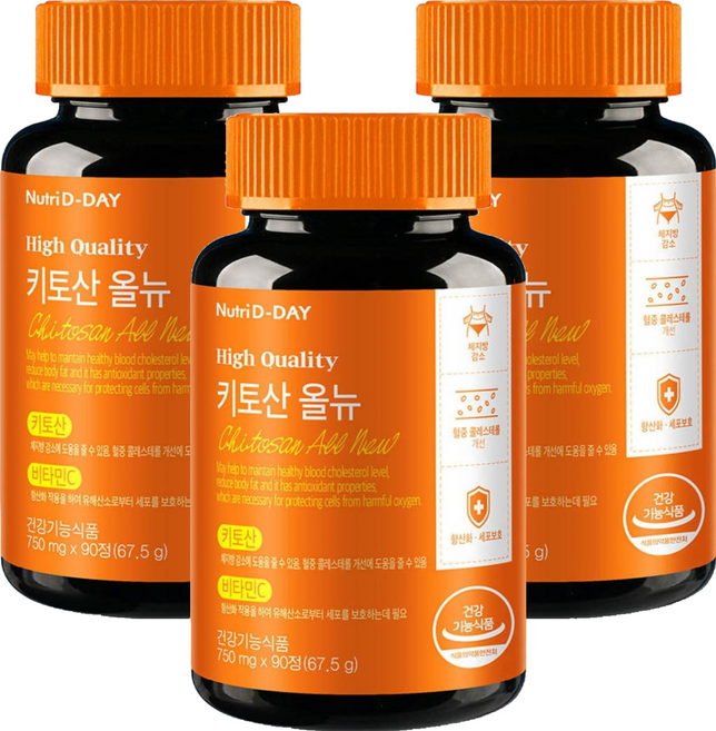 뉴트리디데이 다이어트 키토산 올뉴, 90정, 3개