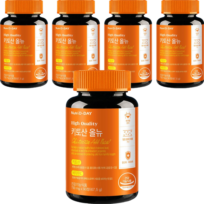 뉴트리디데이 다이어트 키토산 올뉴, 90정, 5개