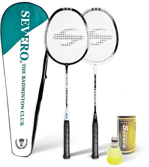 세베로 배드민턴 라켓2p 셔틀콕2p 풀커버, BNW100, 1세트