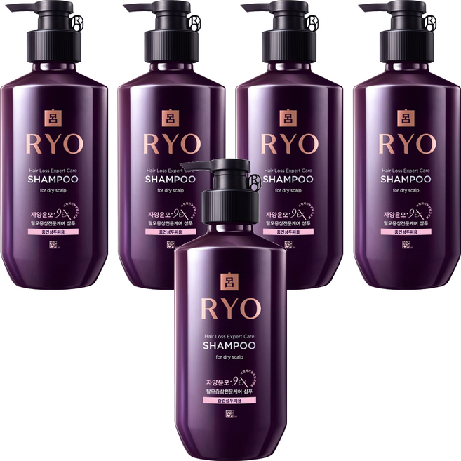 려 자양윤모 9EX 탈모증상전문케어 샴푸 중건성두피용, 400ml, 5개