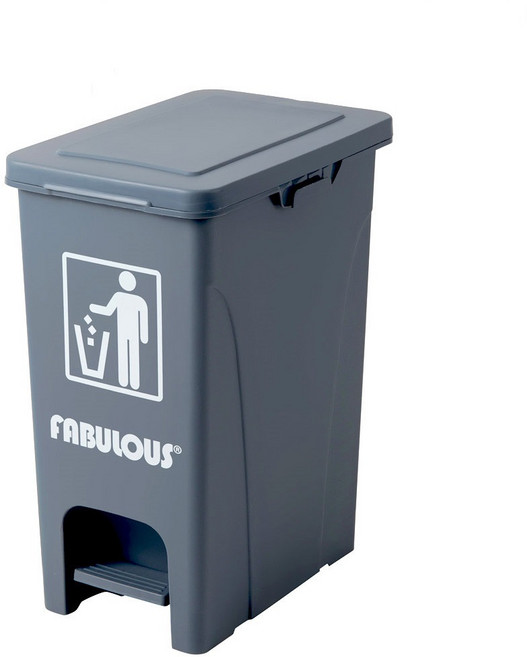 패블러스 빈스 페달 휴지통 30리터, 진 회색
