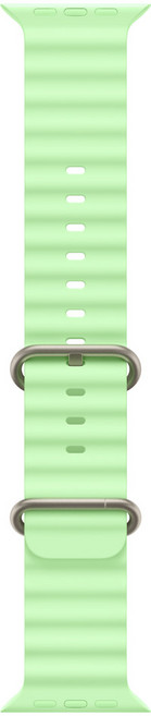 Apple 정품 2025 애플워치 오션 밴드, 49mm, One Size, 네온 그린/내추럴 티타늄