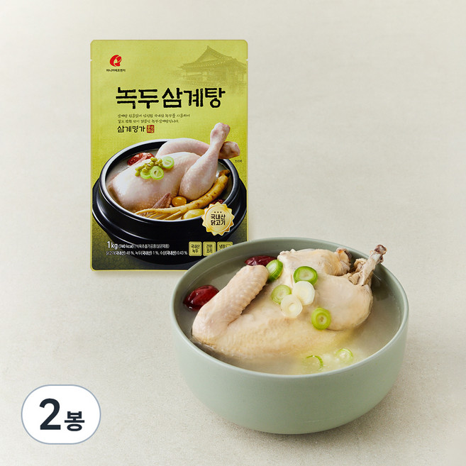 마니커에프앤지 녹두 삼계탕, 1kg, 2봉