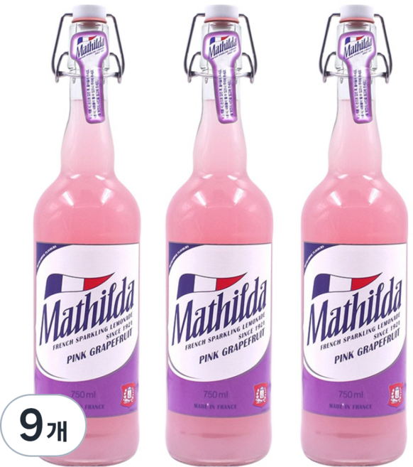 Mathilda 스파클링 핑크자몽, 750ml, 9개