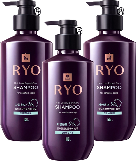 RYO 呂 9EX滋養韌髮洗髮精 敏感頭皮適用, 400ml, 3瓶