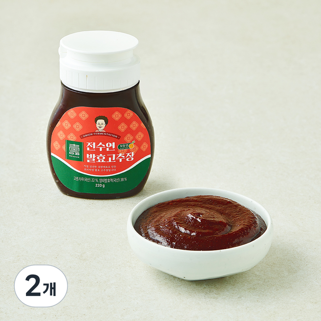 전수연 전통식품 인증 발효고추장 튜브형, 220g, 2개