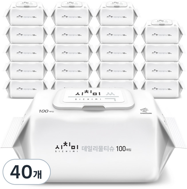 시치미 쓱 데일리 물티슈 캡형, 50g, 100개입, 40개
