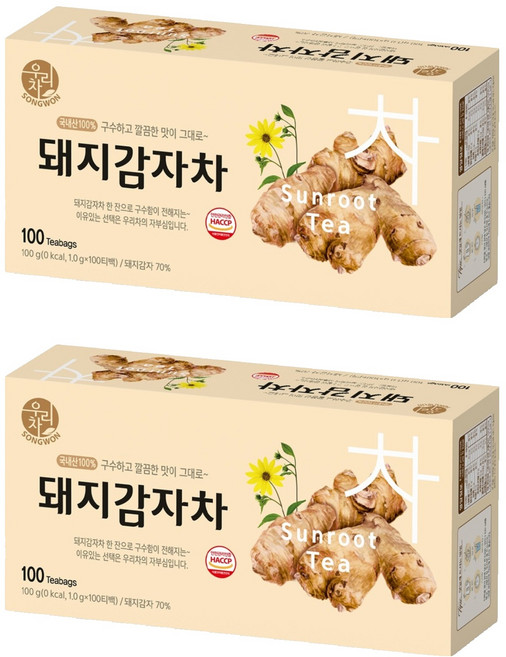 우리차 돼지감자차, 1g, 100개입, 2개