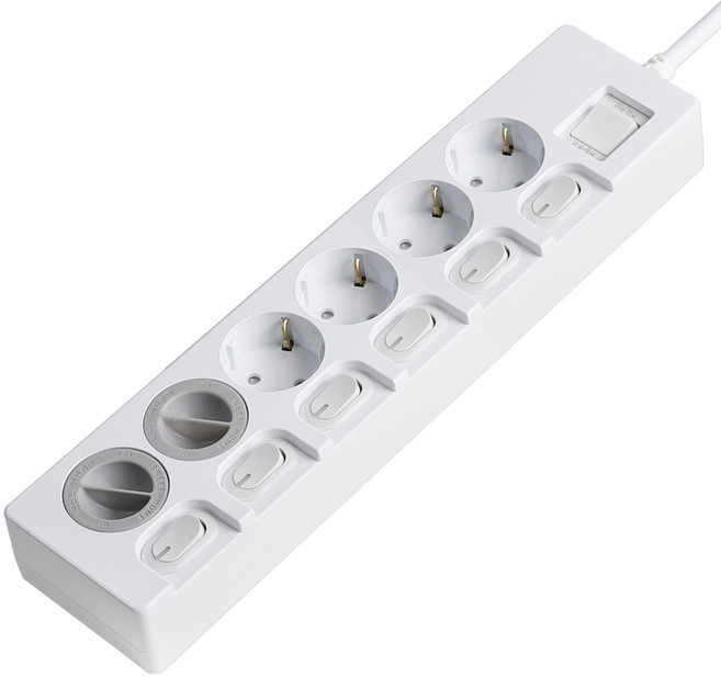 스윗홈 개별스위치 통합절전형 멀티탭 6구 + 안전커버 2p, 10m, 1세트