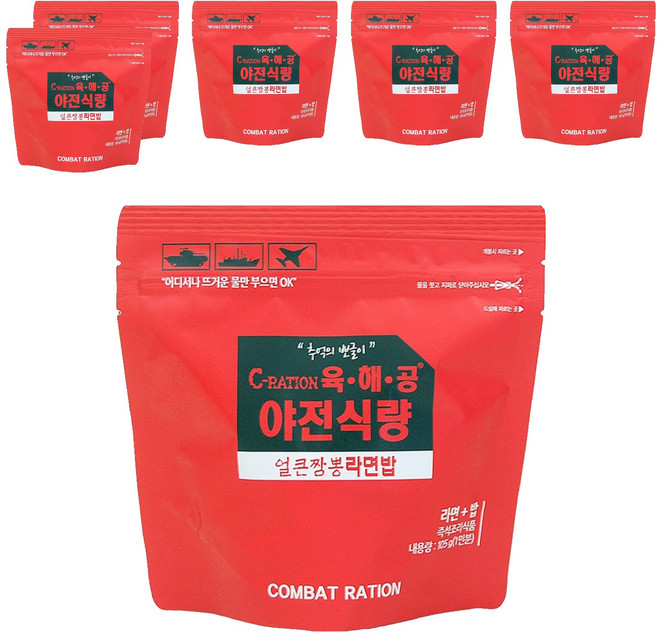 육해공야전식량 얼큰짬뽕라면밥, 105g, 6개