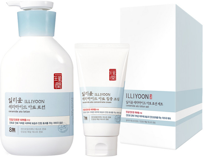 일리윤 세라마이드 아토 로션 528ml + 집중크림 150ml 바디세트 무향, 1세트