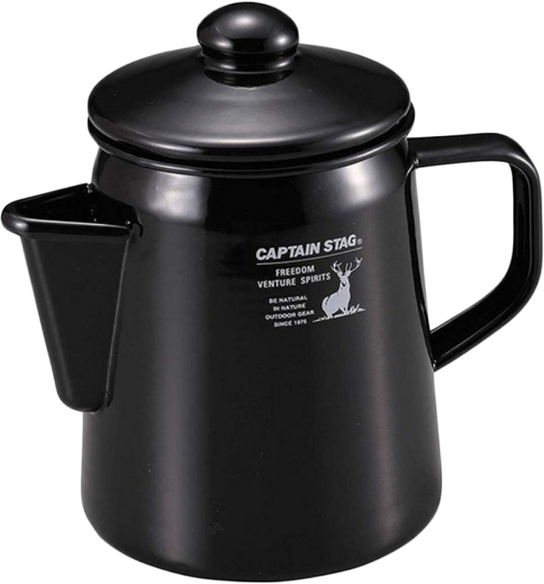 CAPTAIN STAG 鹿牌 經典黑鹿琺瑯茶壺 CS UH-522 18.2 x 12.2 x 17.5cm 650g 750ml, 黑色, 1盒