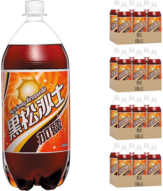 黑松 加鹽沙士, 2L, 24瓶