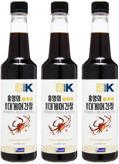 홍영의 붉은대게 어간장, 500ml, 3개