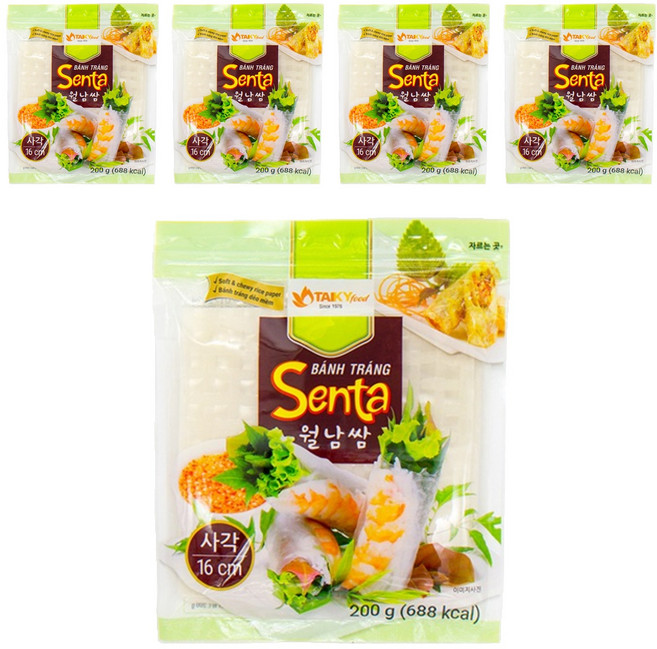 TAIKY food 財記粉業 方形越南春捲皮 16cm, 200g, 5個
