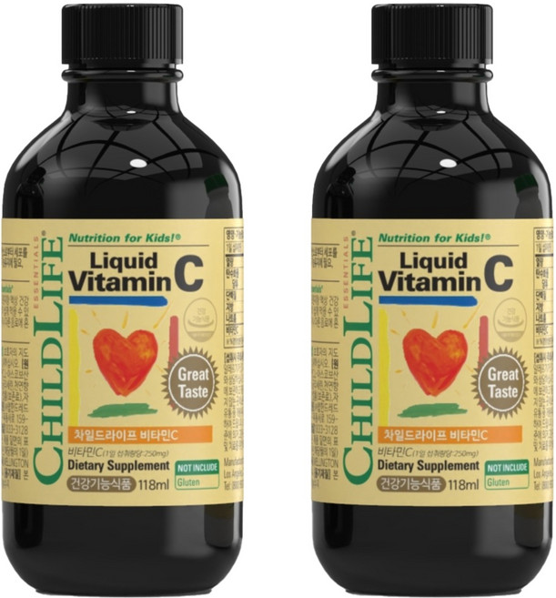 차일드라이프 액상 비타민 C 오렌지맛, 118ml, 2개