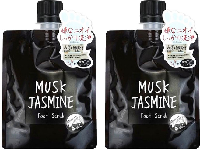 John's Blend 足部去角質 茉莉麝香, 1個裝, 135ml, 135g, 2包