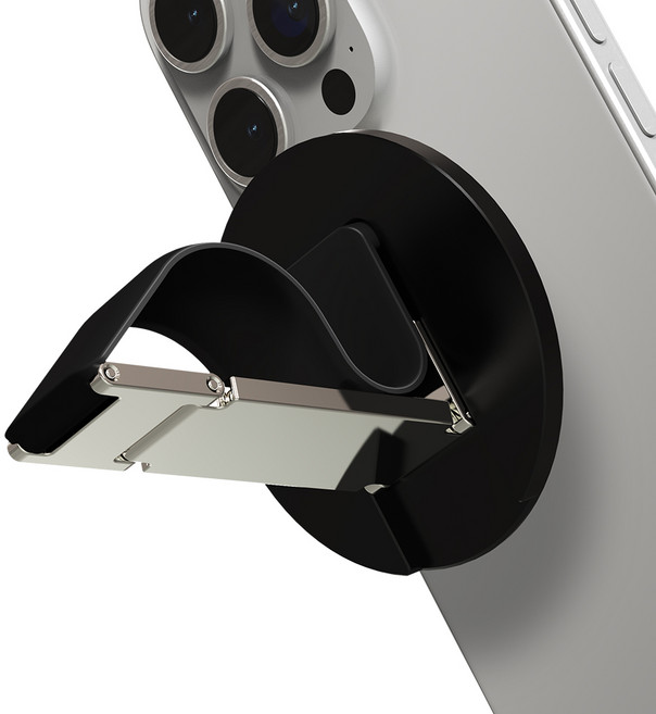 엑씨 맥세이프 호환 실리콘 밴드 그립 거치대 링 스마트톡, 블랙, 1개