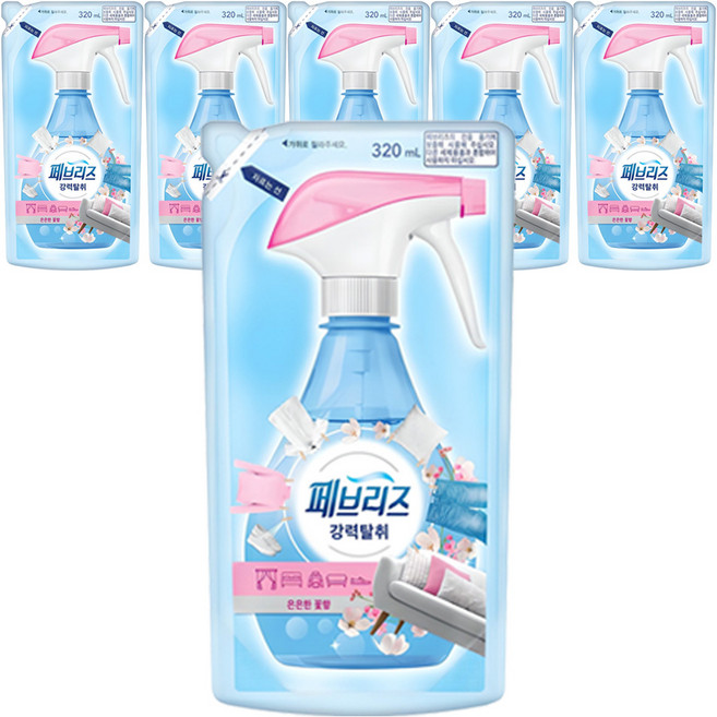 페브리즈 섬유탈취제 은은한 꽃향 리필, 320ml, 6개