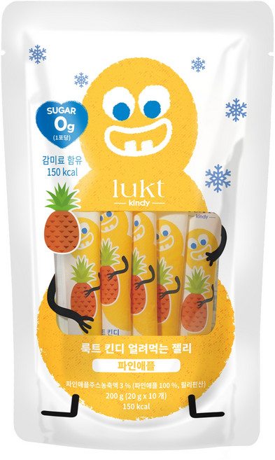 LUKT 킨디 얼려먹는 젤리 10p, 200g, 1개, 파인애플