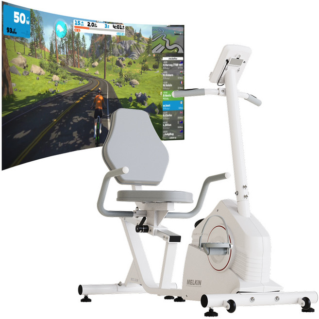 멜킨스포츠 폴민 스마트 좌식 가정용 실내 자전거, 크림화이트