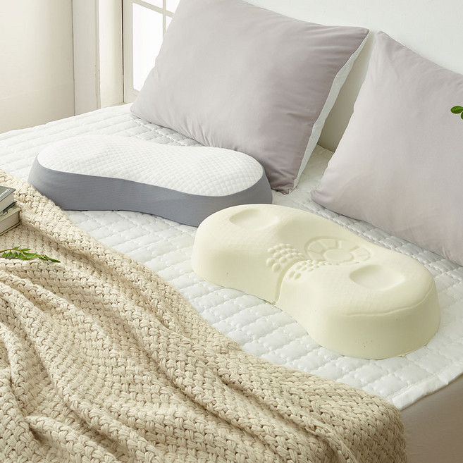 리브맘 3D 메모리폼 경추 낮은베개, 화이트, 2개