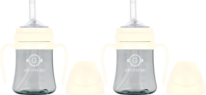 그로미미 PPSU 빨대컵, 200ml, 2개, 화이트