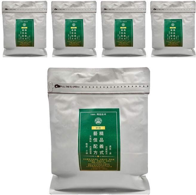 eCOFFEE 壹咖啡 精品義式 藝伎配方豆, 咖啡豆(無研磨), 200g, 5包
