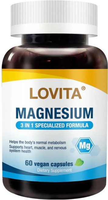Lovita 複方鎂500mg素食膠囊, 60g, 60顆, 1瓶